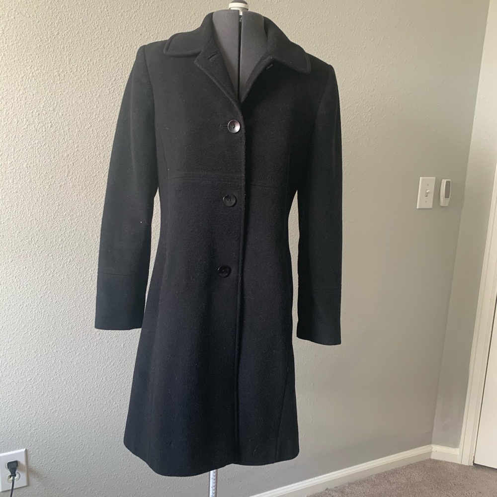 Larry Lavine wool blend a line black coat 4